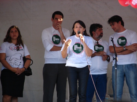 No palco do evento só autoridades: controle social sem fala (foto:Dalmo Oliveira)